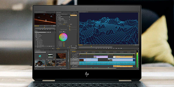 Exemple d’écran ouvert sur un montage vidéo 4K HP Spectre - Ordinateur portable convertible puissant HP Spectre x360