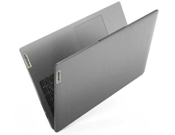 Ideapad 3 15inch Hero Front Facing Arctic Grey lid open screen on