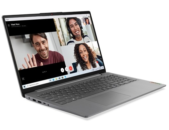 Ideapad 3 15inch Hero Front Facing Right Arctic Grey lid open screen on