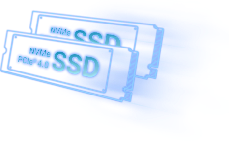 Éléments filaires 2D d’une barrette de RAM DDR4-3200 MHz sur fond noir.