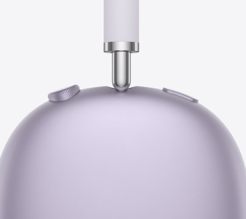 Des AirPods Max vus de profil.